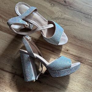 Madden girl crystal glitter platform heels